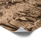 セピアブラウンの野生のビーバームの花 ポスター (角)