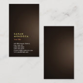 セピアブラウンカラー垂直モダンプロフェッショナル 名刺 (正面/裏面)