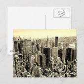 セピアブラウンニューヨークシティオールドスタイル ポストカード (正面/裏面)