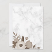 セピアブラウンフローラホワイトマーブルイスラム結婚ズ 招待状 (裏面)