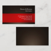 セピアブラウンレッドプロフェッショナルシンプルプレーンモダン 名刺 (正面/裏面)