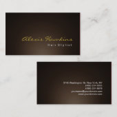 セピアブラウン金ゴールド美容師メイクアップアーティスト 名刺 (正面/裏面)