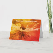 セピアブラックアイドスーザンフローラアート誕生日 カード (正面)