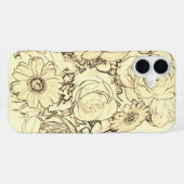 セピアブーケのアウトラインバラダーズ iPhoneケース (裏面横)