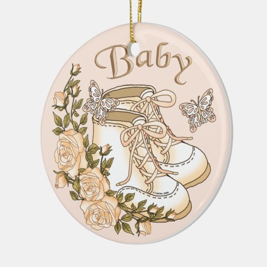 セピアベビーファーストシューズ セラミックオーナメント (左)