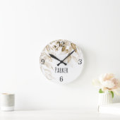 セピアベビー子供部屋オランダアートウォーターカラーフローラ ラージ壁時計 (ホーム)