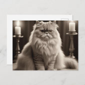 セピアペルシャネコポートレート時代を超越エレガント ポストカード (正面/裏面)