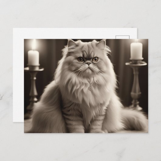 セピアペルシャネコポートレート時代を超越エレガント ポストカード (正面/裏面)