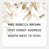 セピアボホベイビーシャワーフローラドロップアドレス スクエアシール (正面)