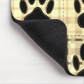 セピアマウスパッドの犬の足の漫画のパターンキルト マウスパッド (コーナー)