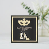 セピアマスクエレガントバチェロレッテ仮装パーティー 招待状 (スタンド正面)