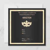 セピアマスクエレガントバチェロレッテ仮装パーティー 招待状 (裏面)