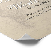 セピアマップ ブライダルシャワー トラベルテーマ サインイン ポスター (角)