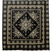 セピアメダリオンズオンブラックシャワーカーテン シャワーカーテン (正面)