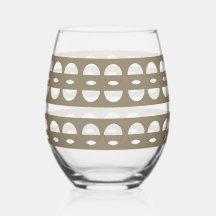 セピアモダンシェイプのパターン飲み物用品セット