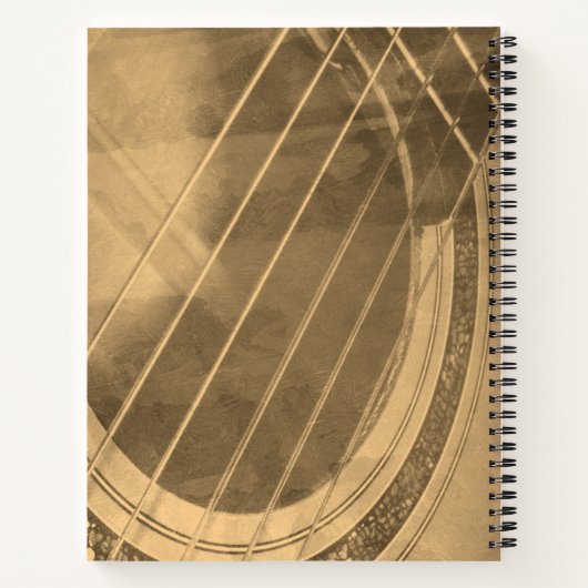 セピアモノグラムのアコースティックギター ノートブック (裏面)