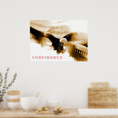 セピアランディングイーグルやる気を起こさせる自信 ポスター (キッチン)