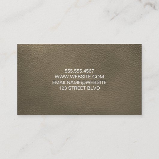 セピアレザー | エンボスレタリング 名刺 (裏面)