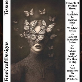 セピアレース&蝶ブラインドフォールドCR7デコページ 薄葉紙