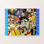 セピアロマンス漫画ブックカバージャムブルコラージュ ジグソーパズル (横)