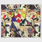 セピアロマンス漫画ブックカバージャムブルコラージュ ラッピングペーパー (フラット)