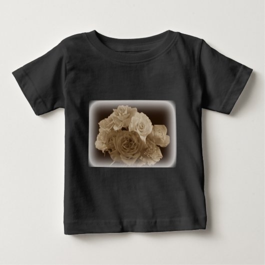 セピアローズブーケ ベビーTシャツ (正面)