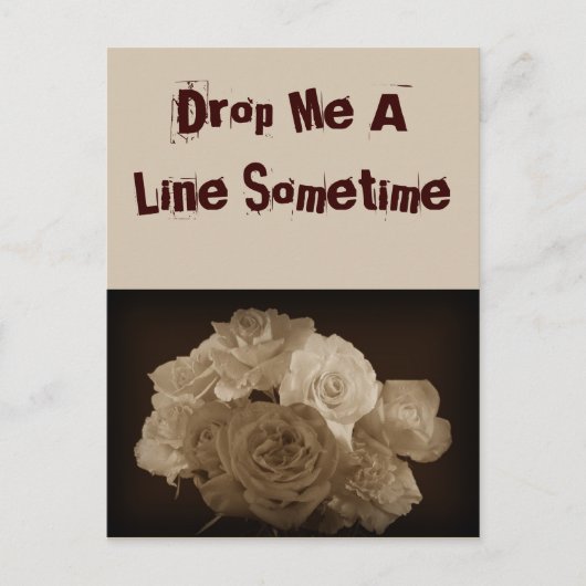 セピアローズブーケ ポストカード (正面)