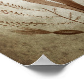 セピアワカメ植物学プリントno.2レイクハウスアート ポスター (角)