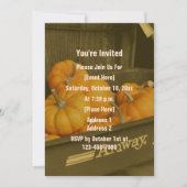 セピアワゴンオレンジカボチャ秋パーティー 招待状 (正面)