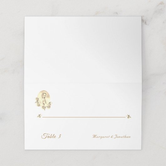 セピアヴァージンメアリ結婚ーズ折り畳み座席表 プレイスカード (外部開封)