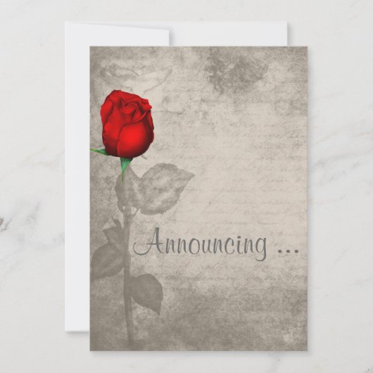 セピアヴィンテージスポットカラーバラブ結婚ド 招待状 (正面)