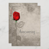 セピアヴィンテージスポットカラーバラブ結婚ド 招待状 (正面/裏面)