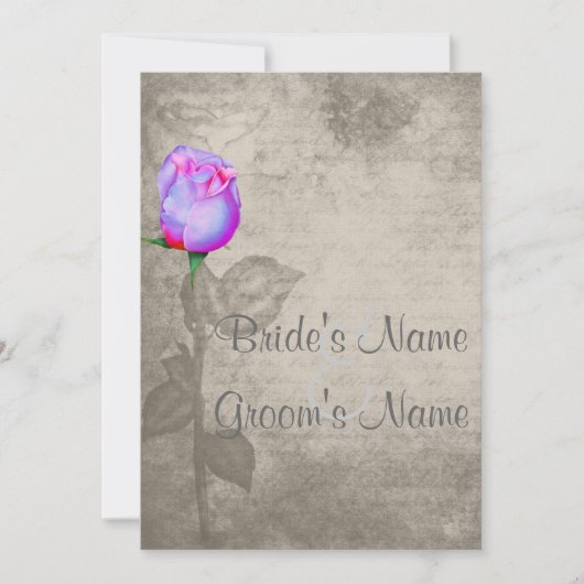 セピアヴィンテージスポットカラーバラブ結婚ド 招待状 (正面)