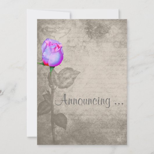 セピアヴィンテージスポットカラーバラブ結婚ド 招待状 (正面)