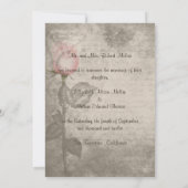 セピアヴィンテージスポットカラーピンク結婚ローズ 招待状 (裏面)