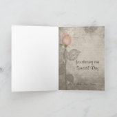 セピアヴィンテージスポットカラーピースバラありがとう サンキューカード (内部)