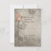 セピアヴィンテージスポットカラーピースバラウェディングスプ 出欠カード (裏面)