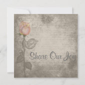 セピアヴィンテージスポットカラーピースバラ結婚ズ 招待状 (裏面)