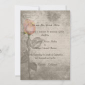 セピアヴィンテージスポットカラーピースバラ結婚ズ 招待状 (裏面)