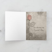 セピアヴィンテージスポットカラーレッドローズバドありがとう サンキューカード (内部)