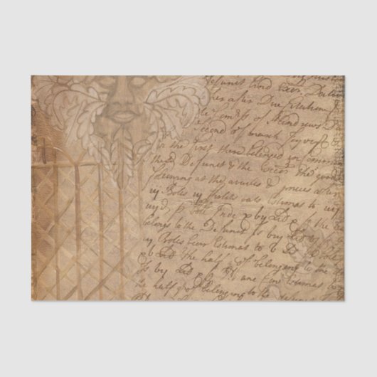 セピアヴィンテージラテ離れィストとスクリプト 薄葉紙 (正面)