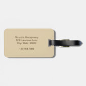 セピアヴィンテージ旅行マップイニシャルレターモノグラム ラゲッジタグ (裏面横)