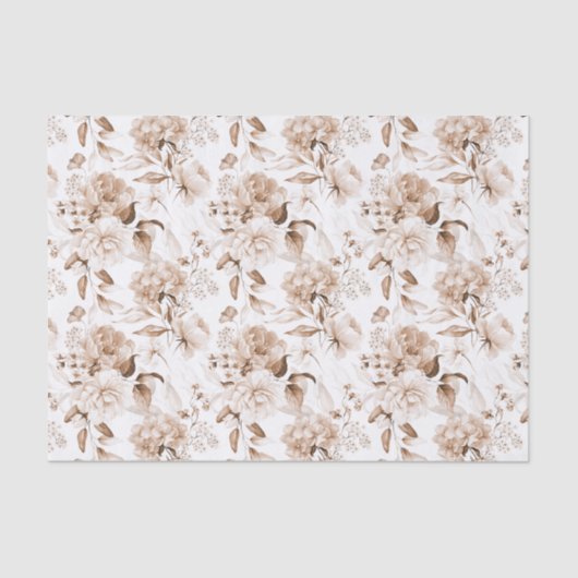 セピアヴィンテージ1600sフローラアートボホベイビーシャワー3 薄葉紙 (正面)