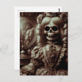 セピア人形スケルトンホラー ポストカード (正面/裏面)