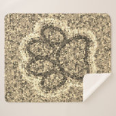 セピア低ポリドッグポープリント シェルパブランケット (正面(横))