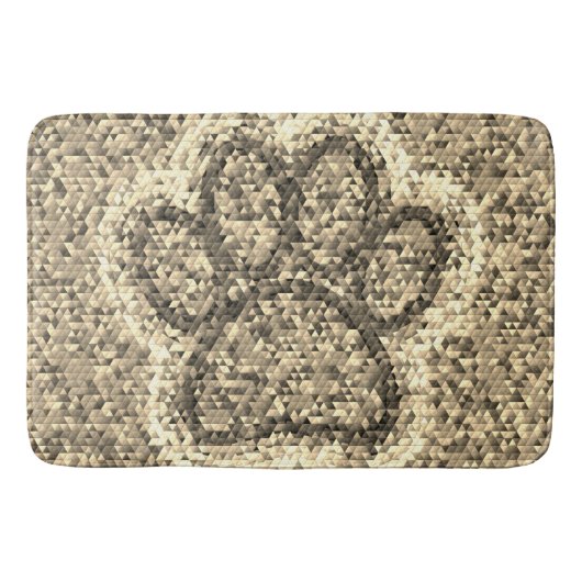 セピア低ポリドッグポープリント バスマット (正面)