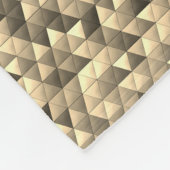 セピア低ポリ犬の足跡 フリースブランケット (角)