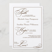 セピア信仰ホープラブスクリプト結婚式招待状 招待状 (正面/裏面)