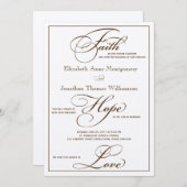 セピア信仰ホープラブスクリプト結婚式招待状 招待状 (正面/裏面)