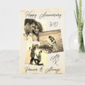 セピア写真テンプレート結婚記念日 カード (正面)